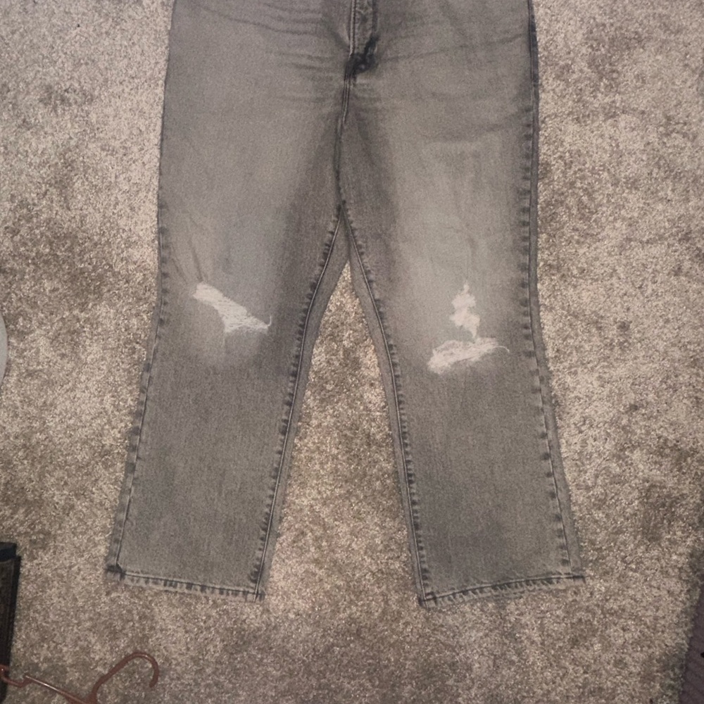 Good American Gray Flare & Wide Leg Jeans